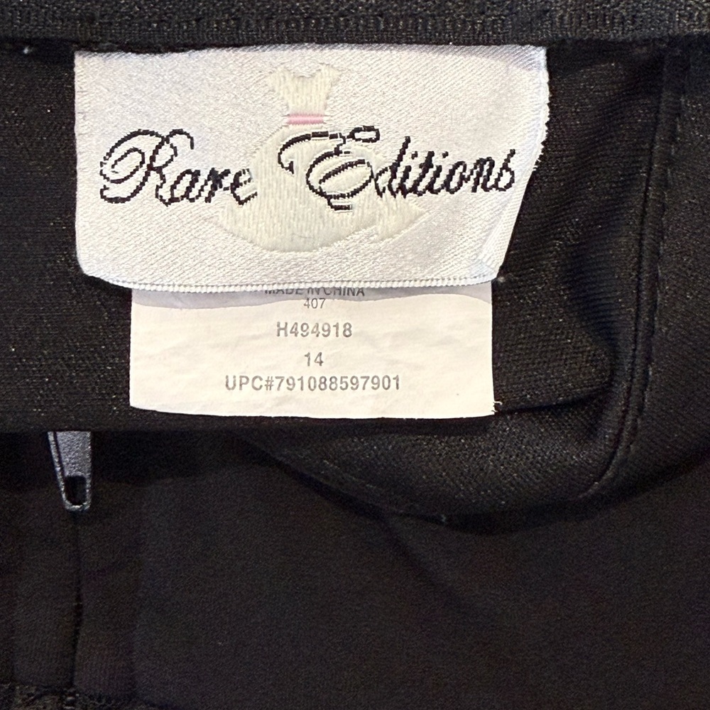 Rare Editions Black Dress with Gold Embellishments Girls Size 14 Formal Dance - Picture 7 of 10